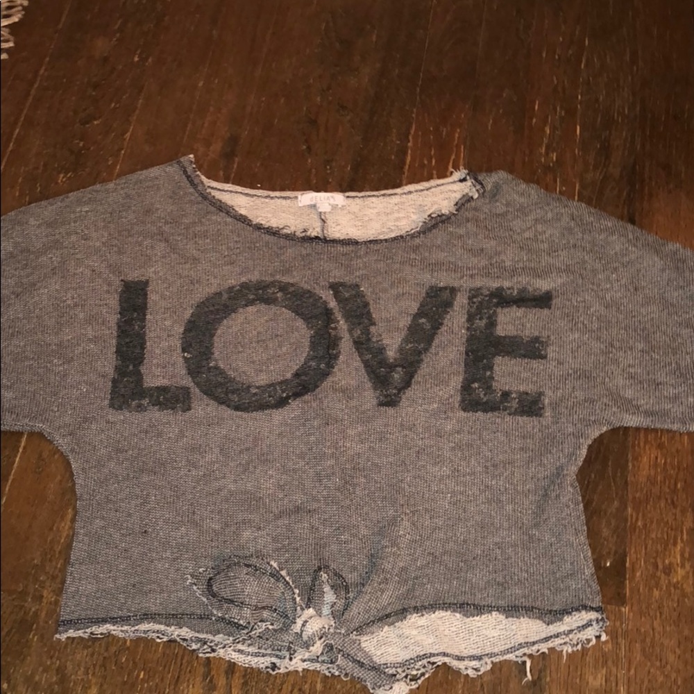 Love tee with knot in front